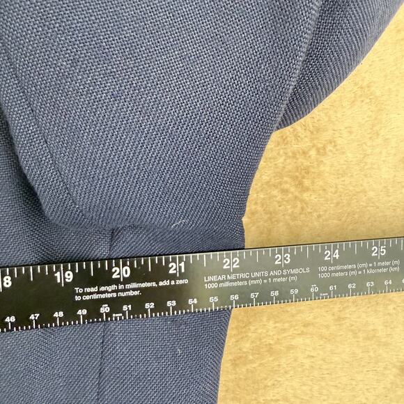 VTG Haggar Blazer Jacket Mens 44 Navy Blue Solid Wool Sport Coat Imperial USA - Picture 10 of 13